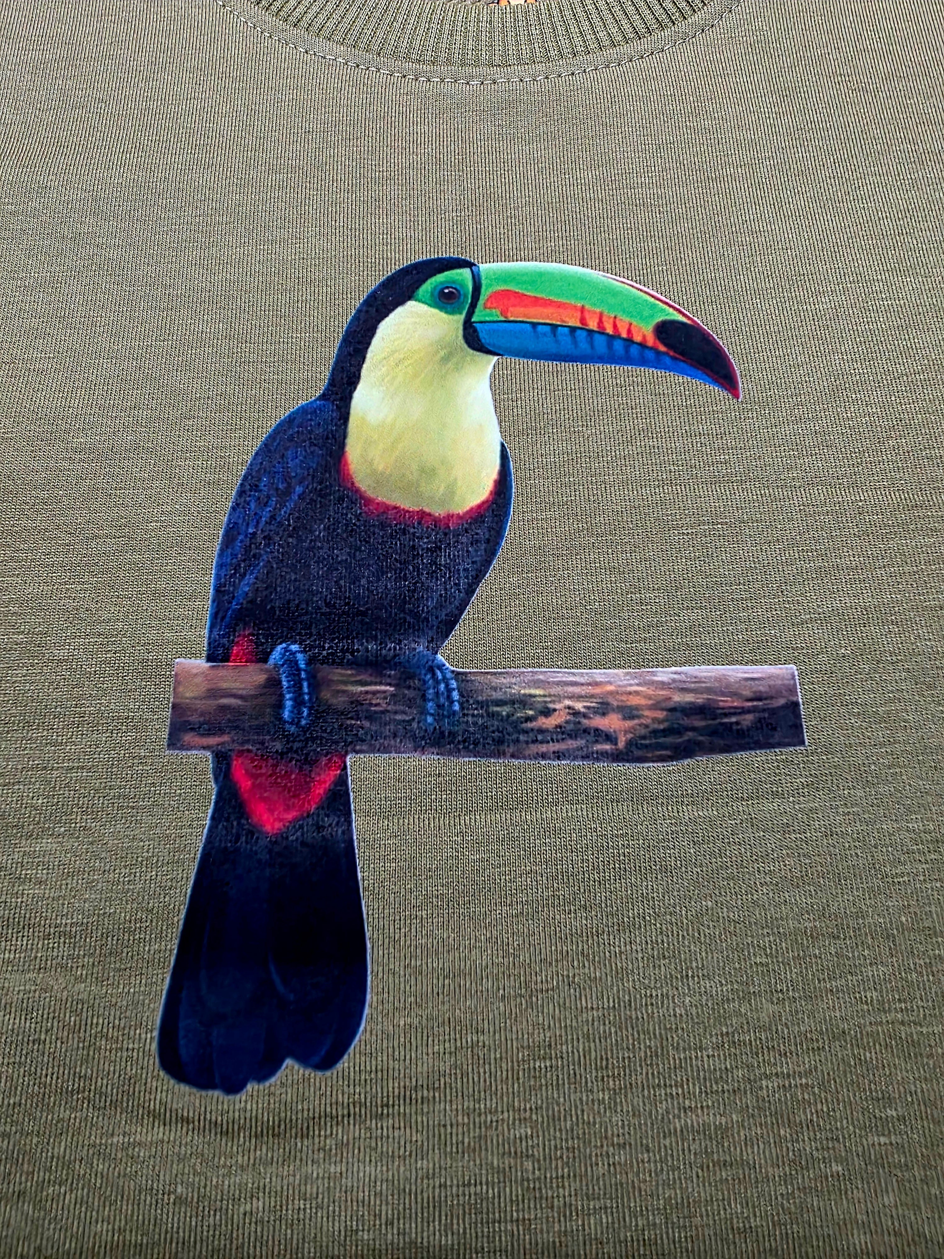 Toucan Olive Tee