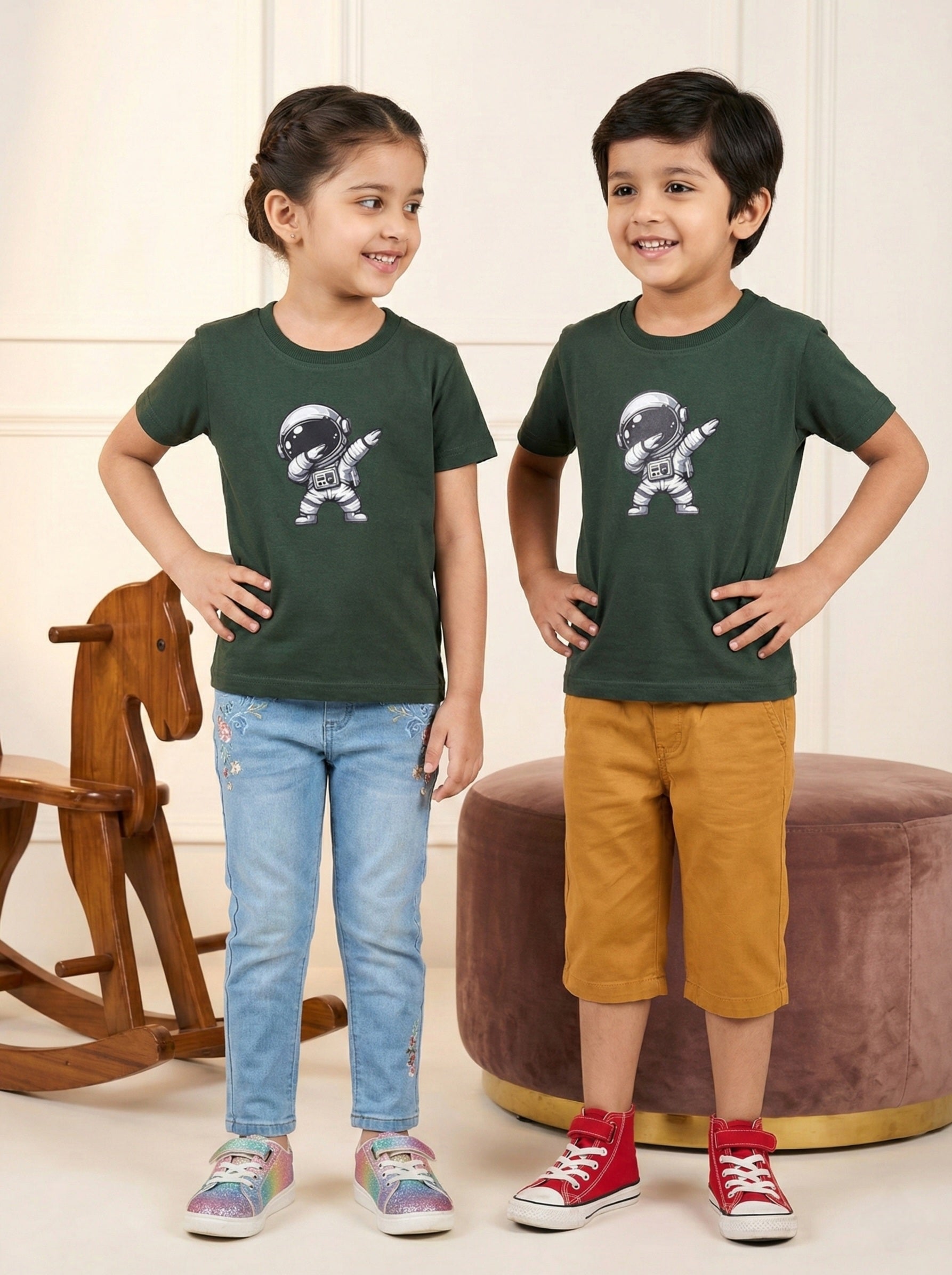 Astronaut  Mehndi Green Tee