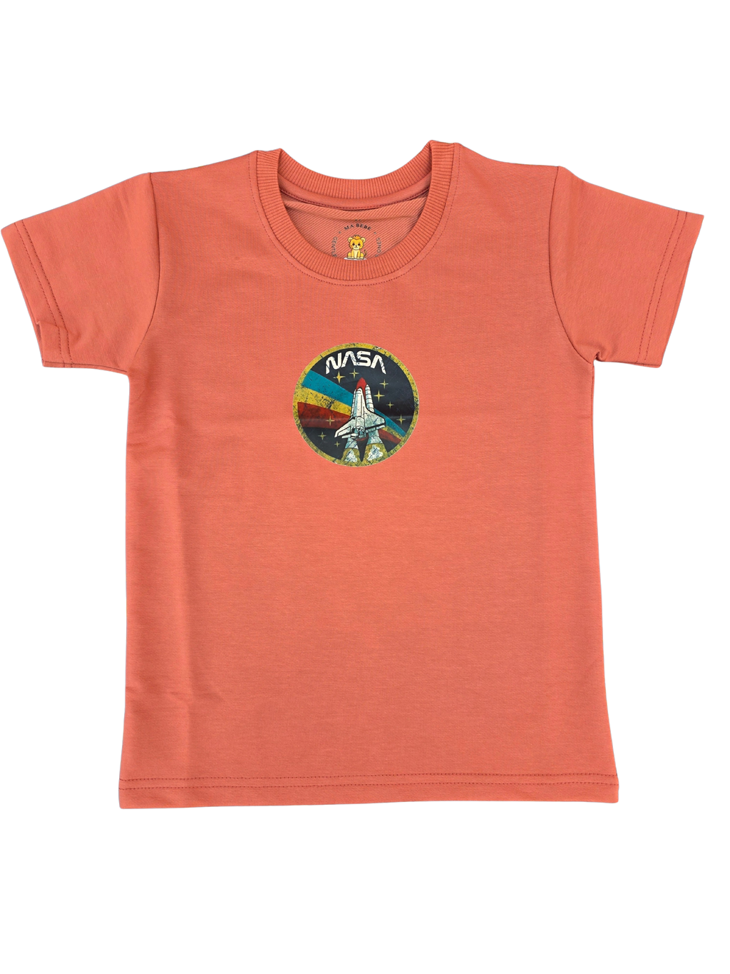 NASA and Rocket on Muted Coral Tee