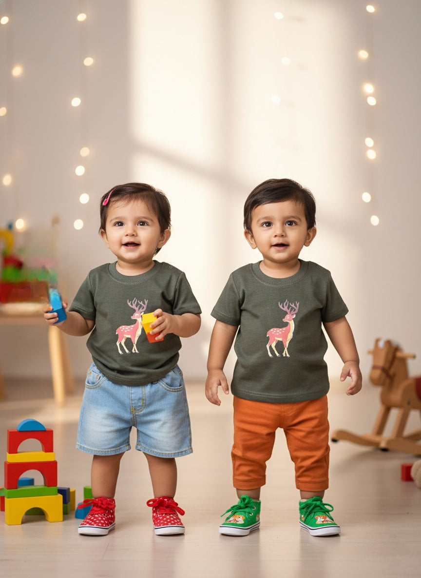 Deer On Forest Pine Tee