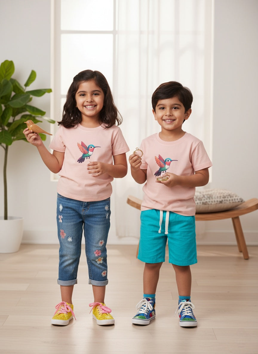 Humming bird Peach Tee